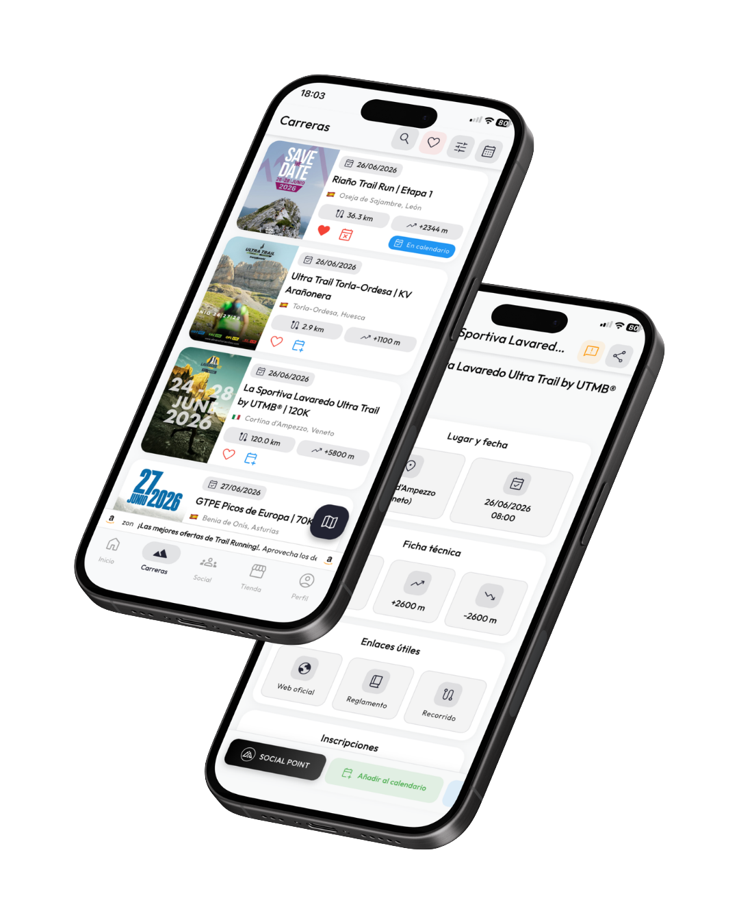 Social Trail App — sección para corredores